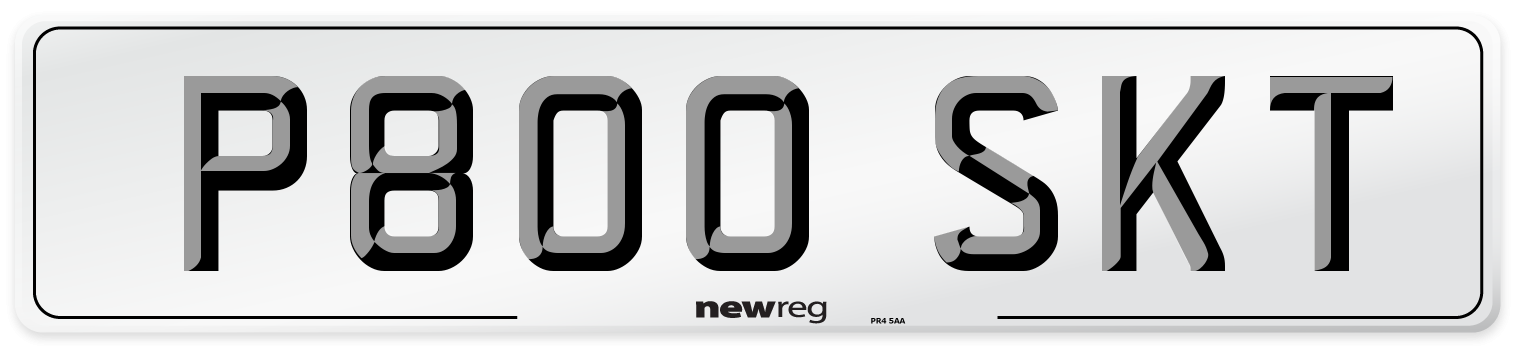P800 SKT Number Plate from New Reg